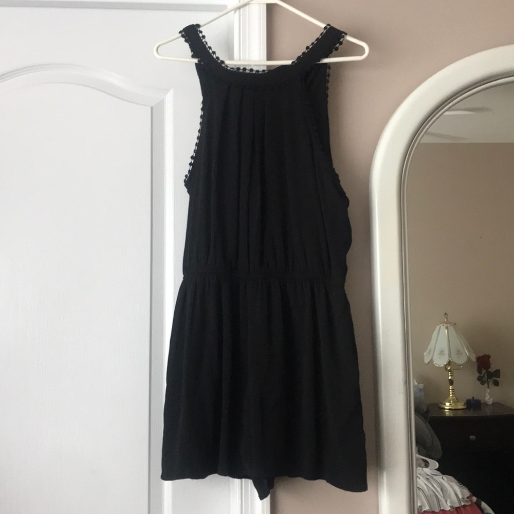 black romper with detailing